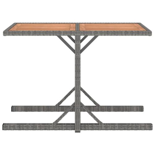3-Piece Garden Dining Set Acacia Wood Timber Outdoor Patio Furniture & Poly Rattan Wicker Outdoor Patio Furniture Anthracite - Image 9