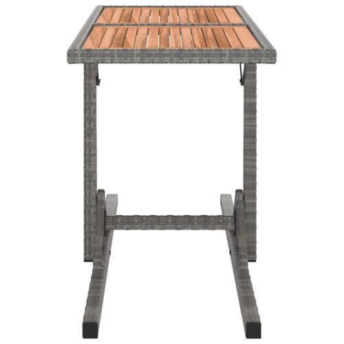 3-Piece Garden Dining Set Acacia Wood Timber Outdoor Patio Furniture & Poly Rattan Wicker Outdoor Patio Furniture Anthracite - Image 10