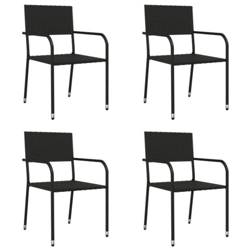 5-Piece Outdoor Dining Set Garden Patio Wicker Rattan Steel Chairs Table Setting - Image 3