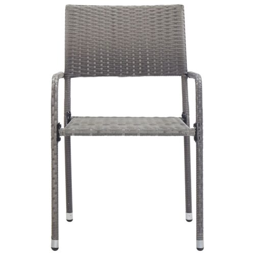 5-Piece Outdoor Dining Set Garden Patio Wicker Rattan Steel Chairs Table Setting - Image 5