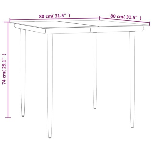 5-Piece Outdoor Dining Set Garden Patio Wicker Rattan Steel Chairs Table Setting - Image 11