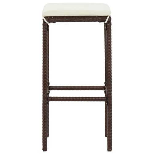 5-Piece Garden Bar Set Brown Wood Timber Outdoor Patio Furniture Acacia Poly Rattan Wicker Outdoor Patio Furniture - Image 6