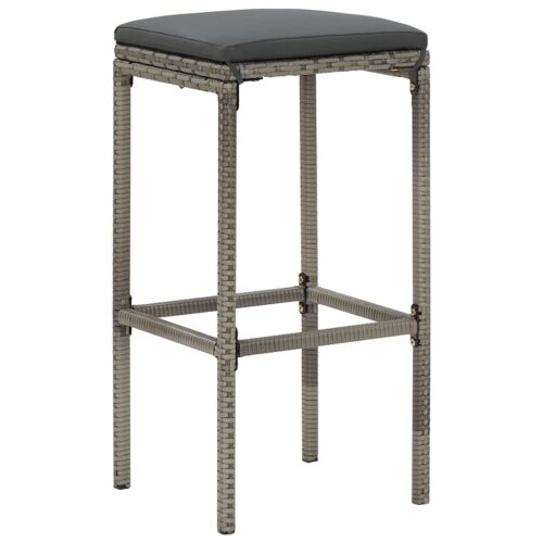 5-Piece Garden Bar Set Grey Wood Timber Outdoor Patio Furniture Acacia Poly Rattan Wicker Outdoor Patio Furniture - Image 4