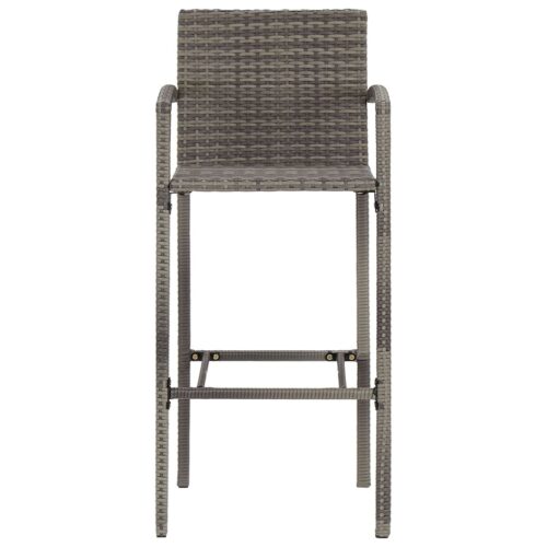 3-Piece Garden Bar Set Grey Wood Timber Outdoor Patio Furniture Acacia Poly Rattan Wicker Outdoor Patio Furniture - Image 6