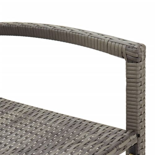 3-Piece Garden Bar Set Grey Wood Timber Outdoor Patio Furniture Acacia Poly Rattan Wicker Outdoor Patio Furniture - Image 9
