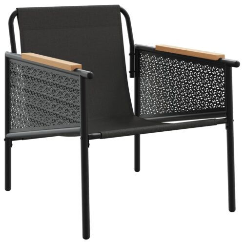 Garden Chairs with Cushions 2pcs Black Steel Outdoor Patio Furniture - Image 4