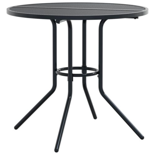 Stackable Garden Chair Set 3-Piece Anthracite Powder-coated Steel - Image 3
