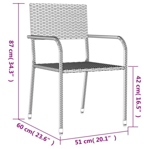 5-Piece Outdoor Dining Set Garden Patio Wicker Rattan Steel Chairs Table Setting - Image 12