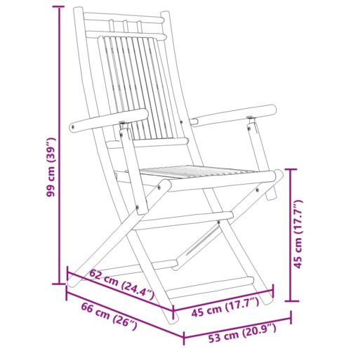 3-Piece Bistro Set Bamboo Outdoor Garden Patio Dining Lounge Furniture - Image 10
