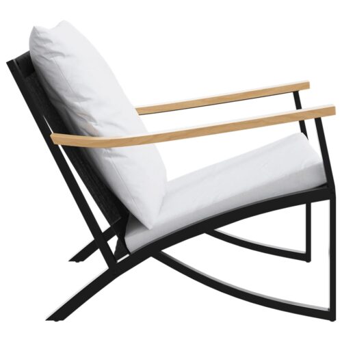 2pcs Garden Chairs with Cushions Outdoor Patio Balcony Seats Steel Black Grey - Image 5