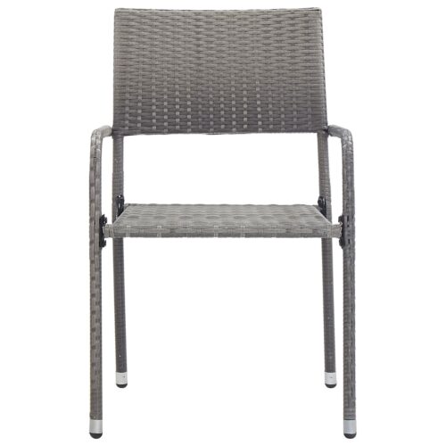5-Piece Outdoor Dining Set Garden Patio Wicker Rattan Steel Chairs Table Setting - Image 5