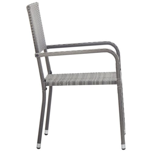 5-Piece Outdoor Dining Set Garden Patio Wicker Rattan Steel Chairs Table Setting - Image 6