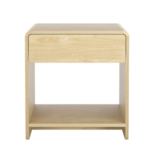Artiss Bedside Table Drawer Open Shelf Pine - Image 3