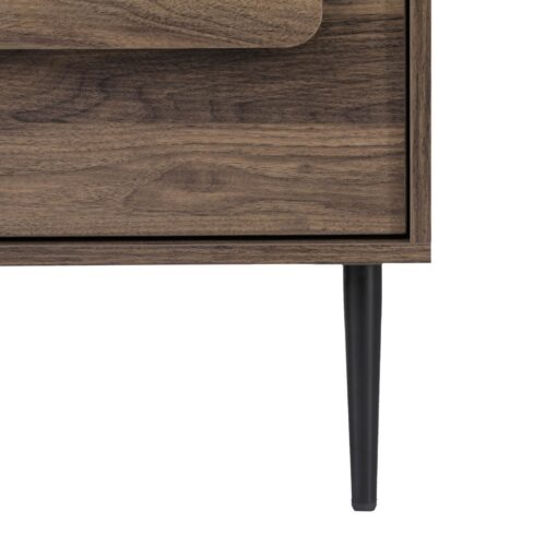 Artiss Bedside Table Nightstand 2 Drawers - Walnut - Image 4