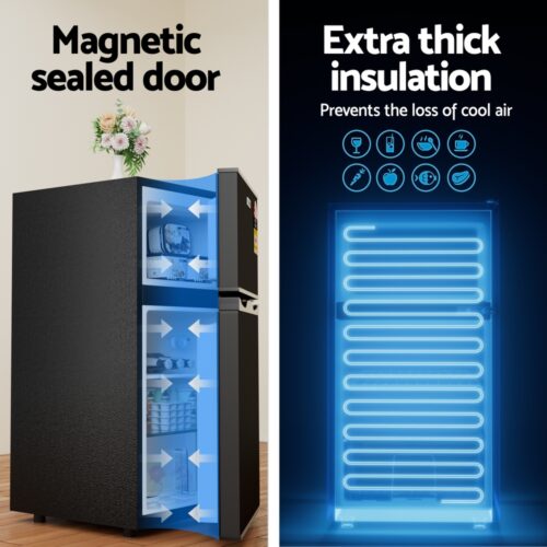 Devanti 80L Bar Fridge Mini Freezer Refrigerator Black - Image 5