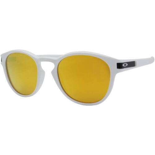 Oakley Custom Latch Matte White Frame 24K Iridium Gold Lens Mens Sunglasses - Image 2