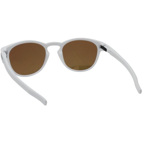 Oakley Custom Latch Matte White Frame 24K Iridium Gold Lens Mens Sunglasses - Image 4