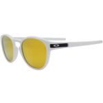 Oakley Custom Latch Matte White Frame 24K Iridium Gold Lens Mens Sunglasses