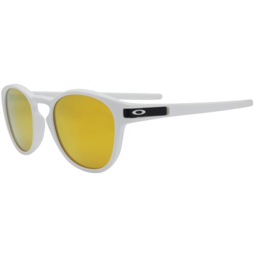 Oakley Custom Latch Matte White Frame 24K Iridium Gold Lens Mens Sunglasses