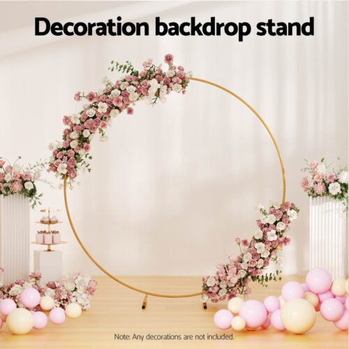 2M Round Backdrop Stand Wedding Background Decoration Party Flower Balloon Display - Image 4