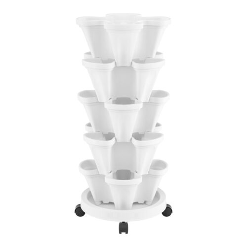 Green Fingers Garden Bed 5 Tier Vertical Garden Strawberry Stackable Planters Herbs Petunias - Image 3