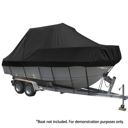 Seamanship Boat Cover 19-21ft Trailerable Jumbo Marine Grade Heavy Duty Black - Image 2