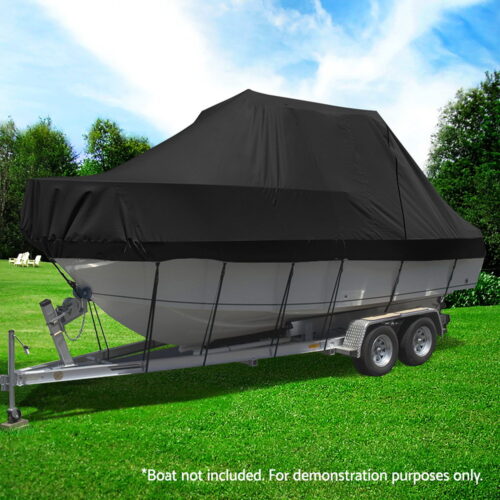 Seamanship Boat Cover 19-21ft Trailerable Jumbo Marine Grade Heavy Duty Black - Image 7