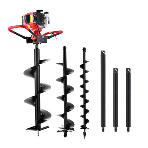 Giantz 65CC Post Hole Digger Petrol Motor Drill Extension Auger Bits Kits - Image 3