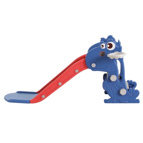 Keezi Kids Slide Set Basketball Hoop Outdoor Playground Toy Dragon 90cm Blue - Image 3