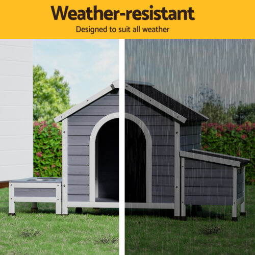 i.Pet Dog Kennel House Large Wooden Outdoor Pet Kennels Indoor Puppy Cabin - Image 4