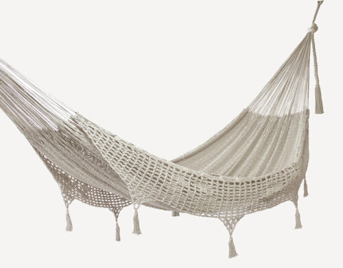 Outdoor undercover cotton Mayan Legacy hammock with hand crocheted tassels King Size Marble - Image 2
