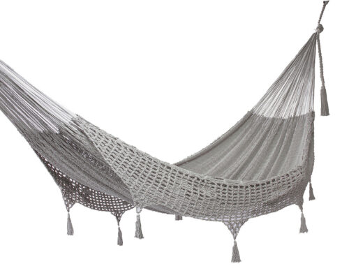 Outdoor undercover cotton Mayan Legacy hammock with hand crocheted tassels King Size Dream Sands - Image 9