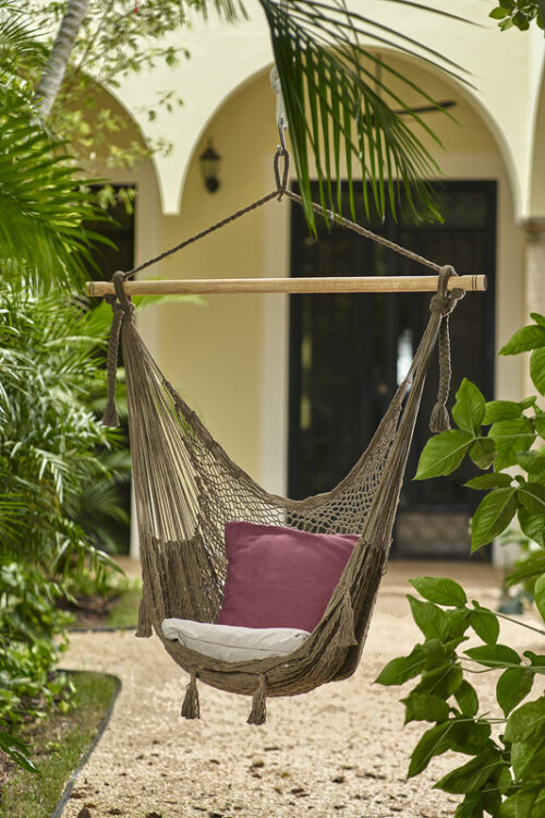 Mayan Legacy Extra Large Outdoor Cotton Mexican Hammock Chair Cedar - Image 3