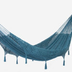 Outdoor undercover cotton Mayan Legacy hammock with hand crocheted tassels King Size Bondi