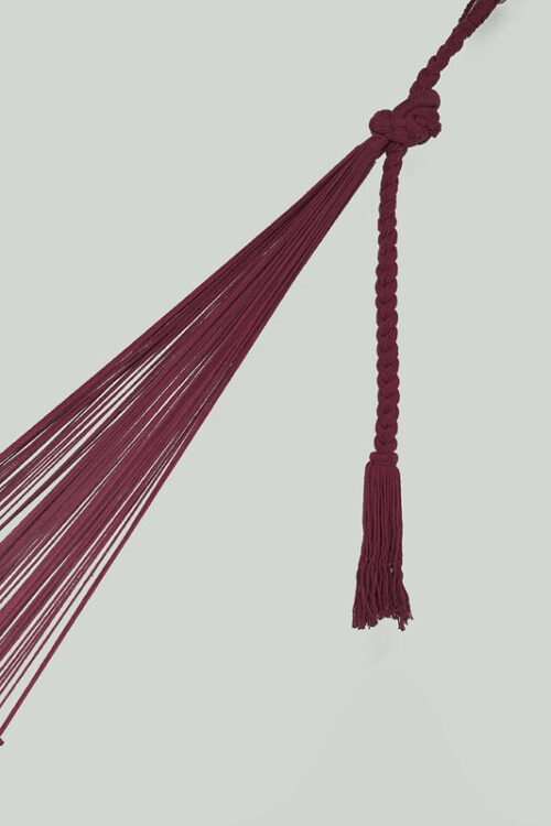 Outdoor undercover cotton Mayan Legacy hammock with hand crocheted tassels King Size Maroon - Image 8