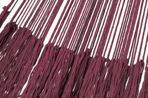 Outdoor undercover cotton Mayan Legacy hammock with hand crocheted tassels Queen Size Maroon - Image 7