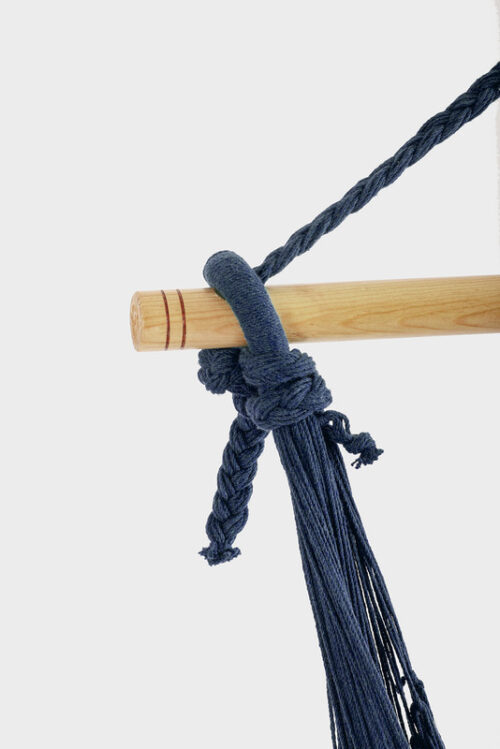 Deluxe Extra Large Outdoor Mexican Hammock Hanging Chair Cotton Blue - Image 4