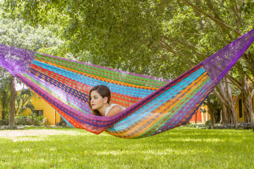 Outdoor undercover cotton Mayan Legacy hammock Family size Colorina - Image 6