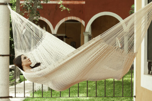 Outdoor undercover cotton Mayan Legacy hammock Family size Marble - Image 7