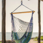 Mayan Legacy Extra Large Outdoor Cotton Mexican Hammock Chair in Caribe Colour