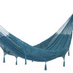 Outdoor undercover cotton Mayan Legacy hammock with hand crocheted tassels Queen Size Bondi