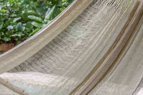 Mayan Legacy Jumbo Size Super Nylon Mexican Hammock in Cream Colour - Image 3