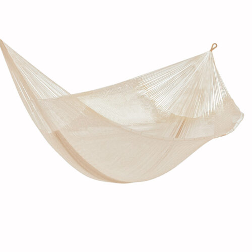 Mayan Legacy Jumbo Size Super Nylon Mexican Hammock in Cream Colour - Image 5