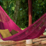 Outdoor undercover cotton Mayan Legacy hammock King size Mexican Pink