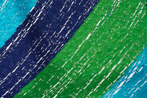 Mayan Legacy Queen Size Outdoor Cotton Mexican Resort Hammock No Fringe in Oceanica Colour - Image 2