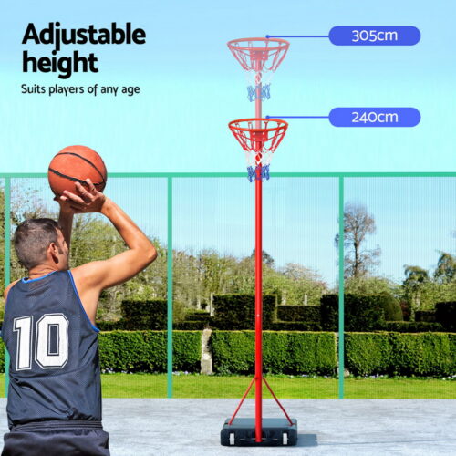 Everfit 3.05M Netball Hoop Basketball Stand System Net Ring - Image 4