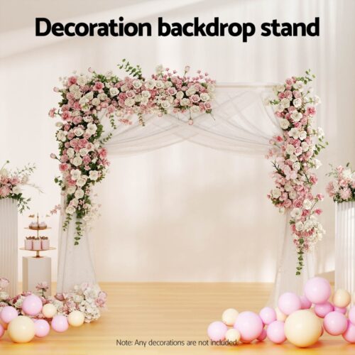 2M Backdrop Stand Wedding Background Decoration Party Flower Balloon Display Golden - Image 4