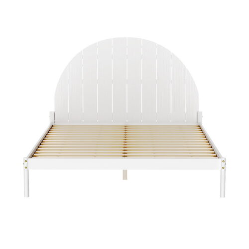 Artiss Bed Frame Queen Size Wooden White DALY - Image 3