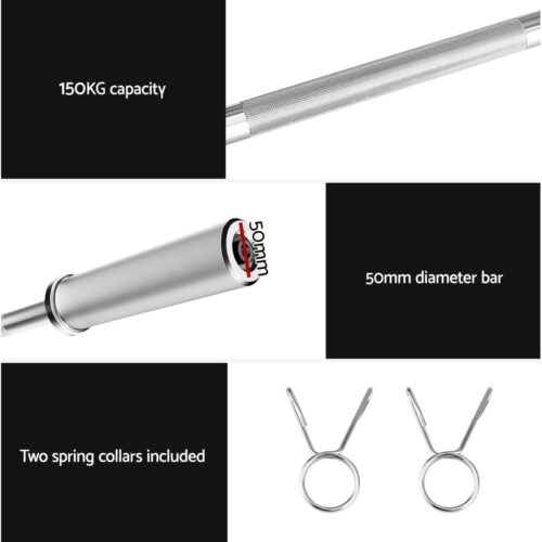 Everfit Barbells Set 36kg 120cm Dumbbell Barbell Plate Weight Lifting Home Gym Red Lifting - Image 6