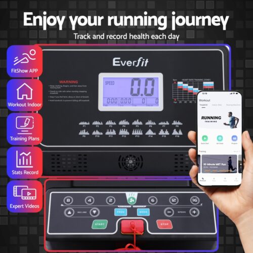 Everfit Treadmill Electric Home Gym Fitness Exercise Machine with Sit Up Bar 450mm - Image 5